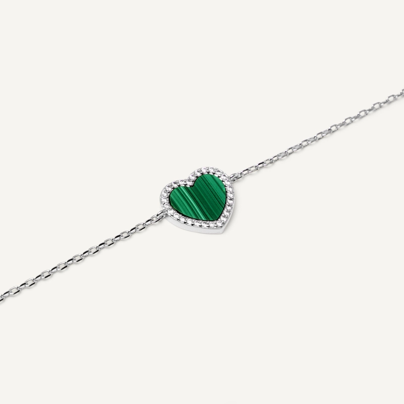 Браслет Малахитовое Сердце