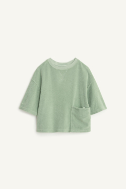 ZARA ФУТБОЛКА С КРУГЛЫМ ВЫРЕЗОМ, ПАСТЕЛЬНО-ЗЕЛЕНЫЙ
