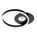 Потолочный светодиодный светильник с подсветкой 45Вт, 3786Лм, 3000-6000К, Ra>80, плавная регулировка мощности, изменение цветовой температуры, ночник, пульт, металл/акрил, черный/белый