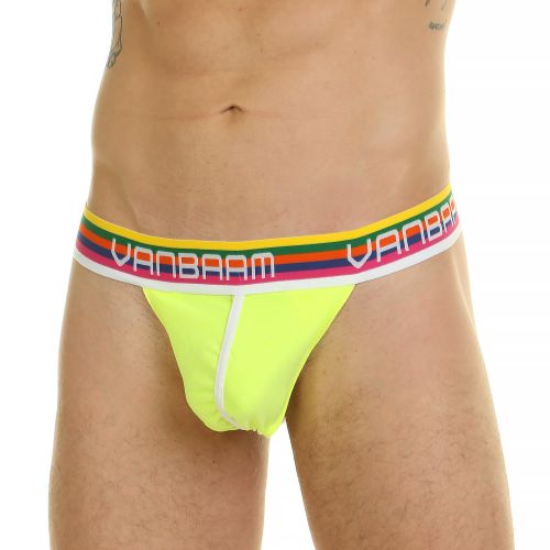 Мужские трусы тонги неоновые желтые Van Baam 44861