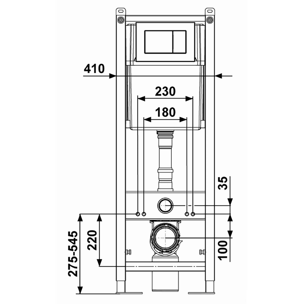 Система инсталляции УКЛАД для унитаза с белой кнопкой СИ 01.04.54.00.0