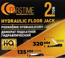 Домкрат подкатной гидравлический 2т (h min 135мм, h max 320мм) FORSTIME FT-TA820011
