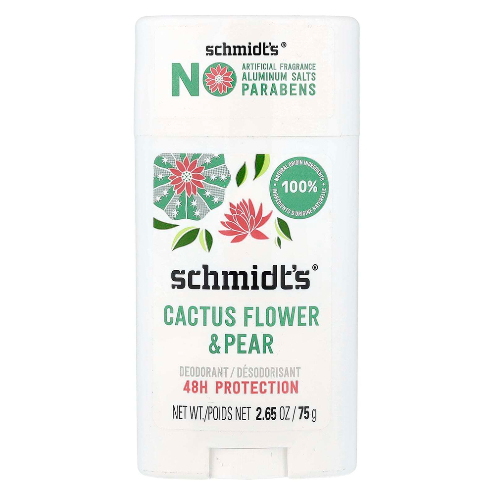 Schmidt's, дезодорант, цветы кактуса и груша, 75 г (2,65 унции)