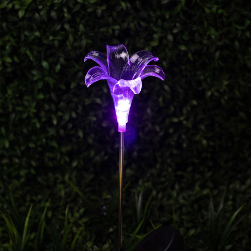 Светильник уличный ЭРА ERASF22-19 садовый на солнечных батареях Лилия 75 см | Садовые декоративные светильники