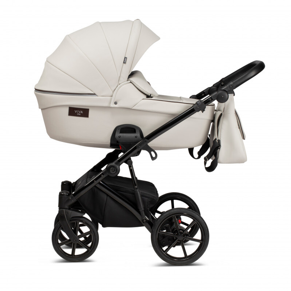 Коляска 2 в 1 Tutis Viva Life New 2020 №085 (Белая эко-кожа)