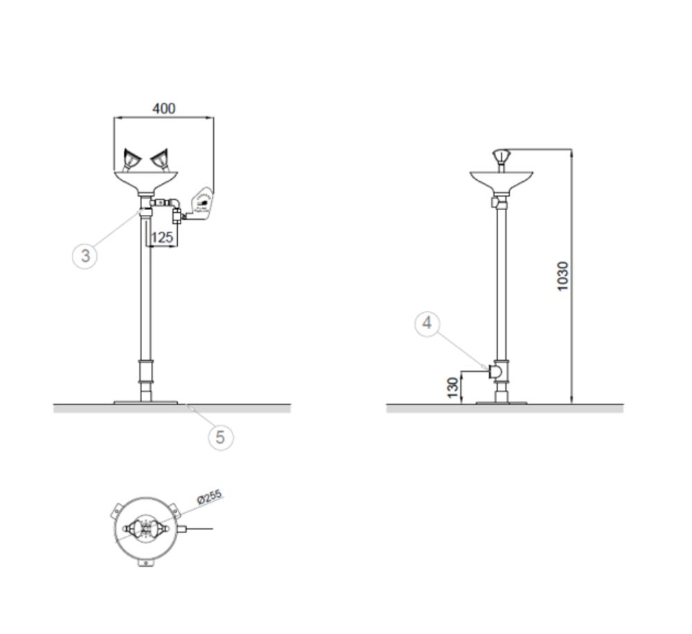 Аварийный фонтан напольный нерж. сталь BOCCHISF SC320 зеленый
