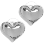 Серьги «ЭЛЛОДИ», сердечко, цвет золото и серебро, 2*2см