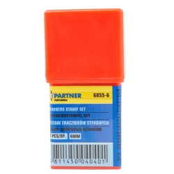 Набор цифровых штампов 9пр. (6мм),в пластиковом футляре Partner PA-6855-6