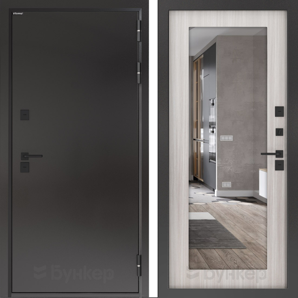 Дверь с терморазрывом Входная Бункер BN-10 Тепло Плюс ФЛЗ-603 Сандал белый,