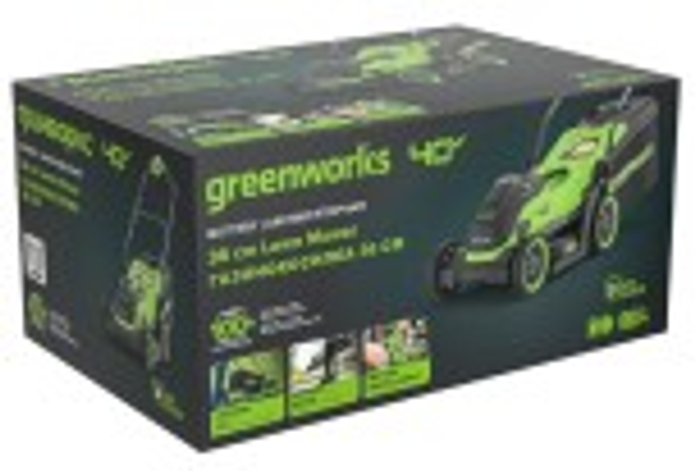 Газонокосилка аккумуляторная GREENWORKS 2520807 40V, 36 см, бесщеточная, без АКБ и ЗУ