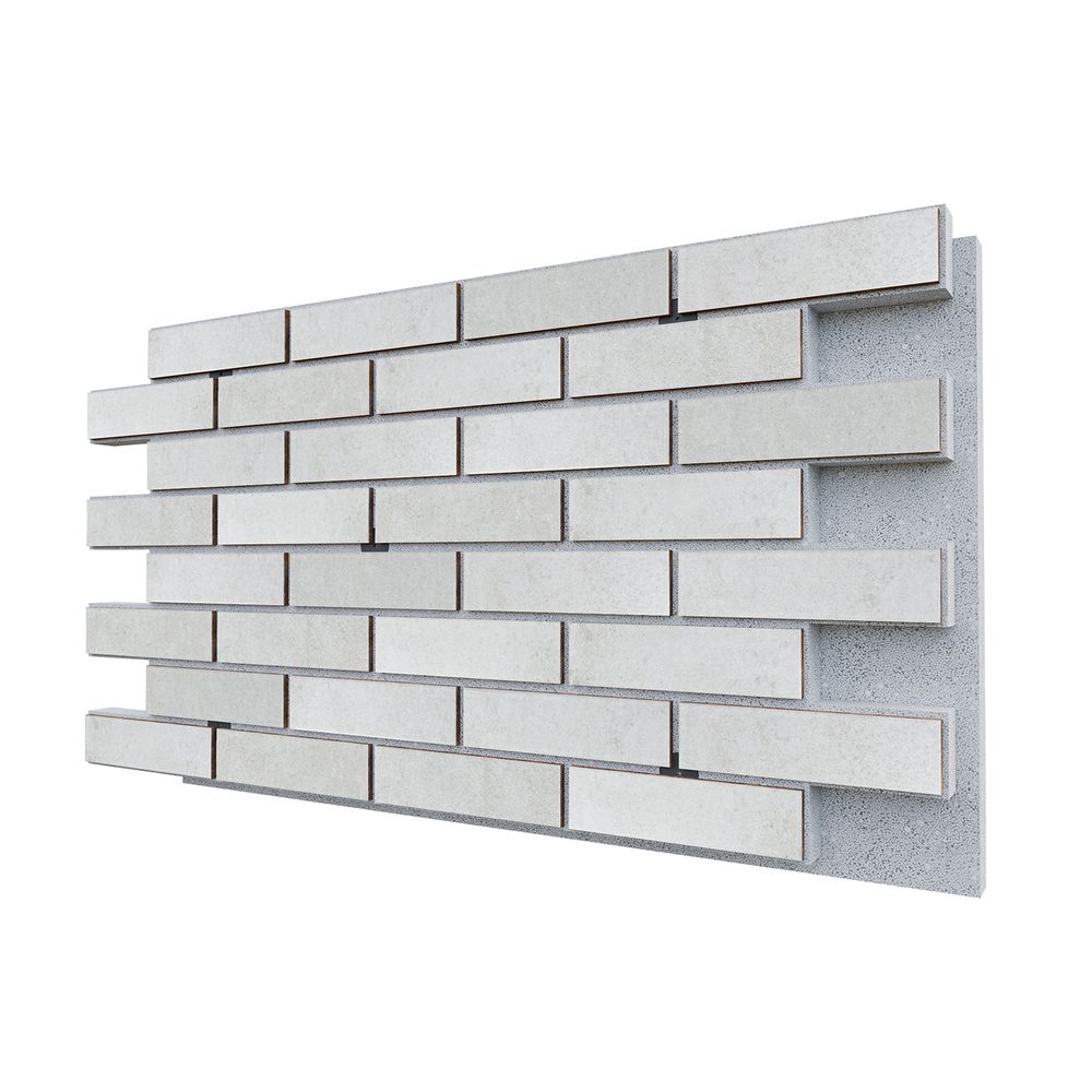 Негорючая термопанель ППС PRO Керамин Юта 1 Светло-серый 1 0,612 м², 1020x600 мм