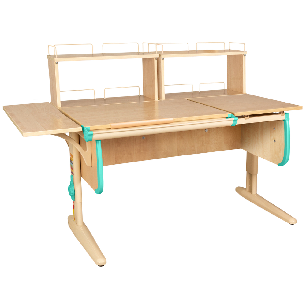 Растущая парта с задними и боковой полками Дэми СУТ 25-02-Б1Д2 (1500×880 мм)