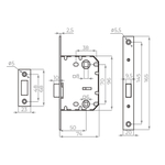 Защелка врезная MAGNLN72-50 GP золото