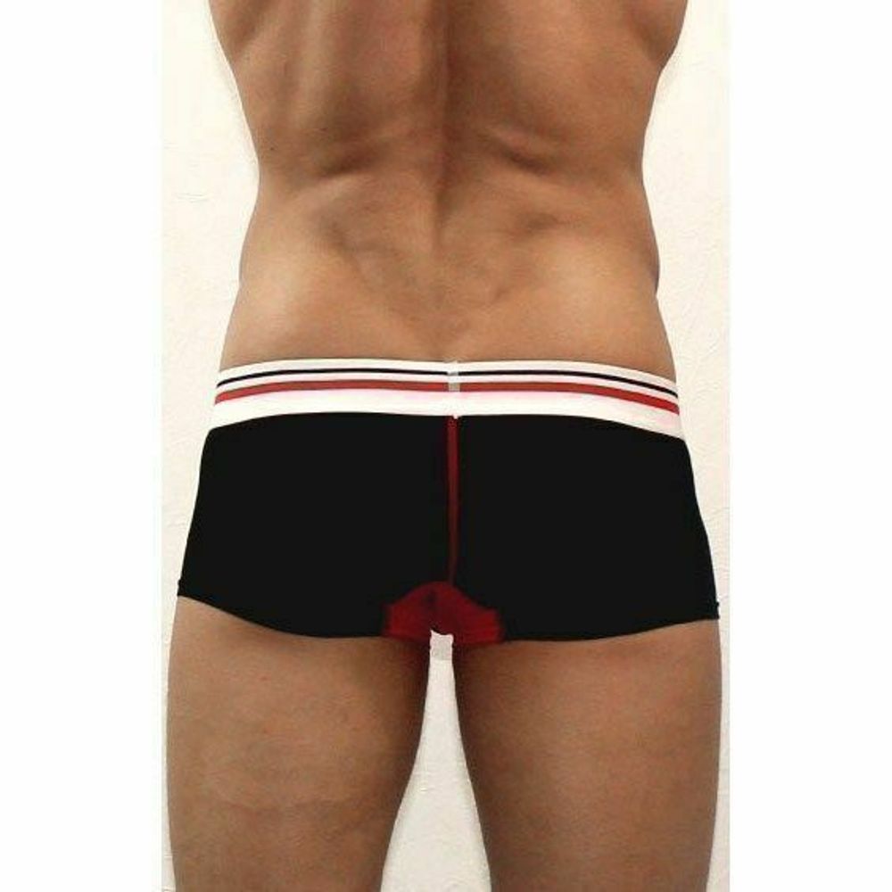 Мужские трусы хипсы черные с красной вставкой Diesel Black DIS0171