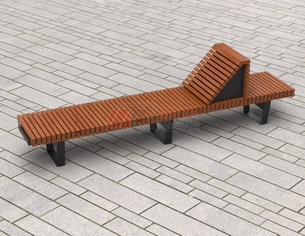 Лавка Rail Road 02 с подголовником