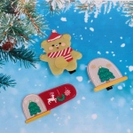 Зажимы для волос 3шт «Christmas story- Чудесные друзья», 6,5*10,5см