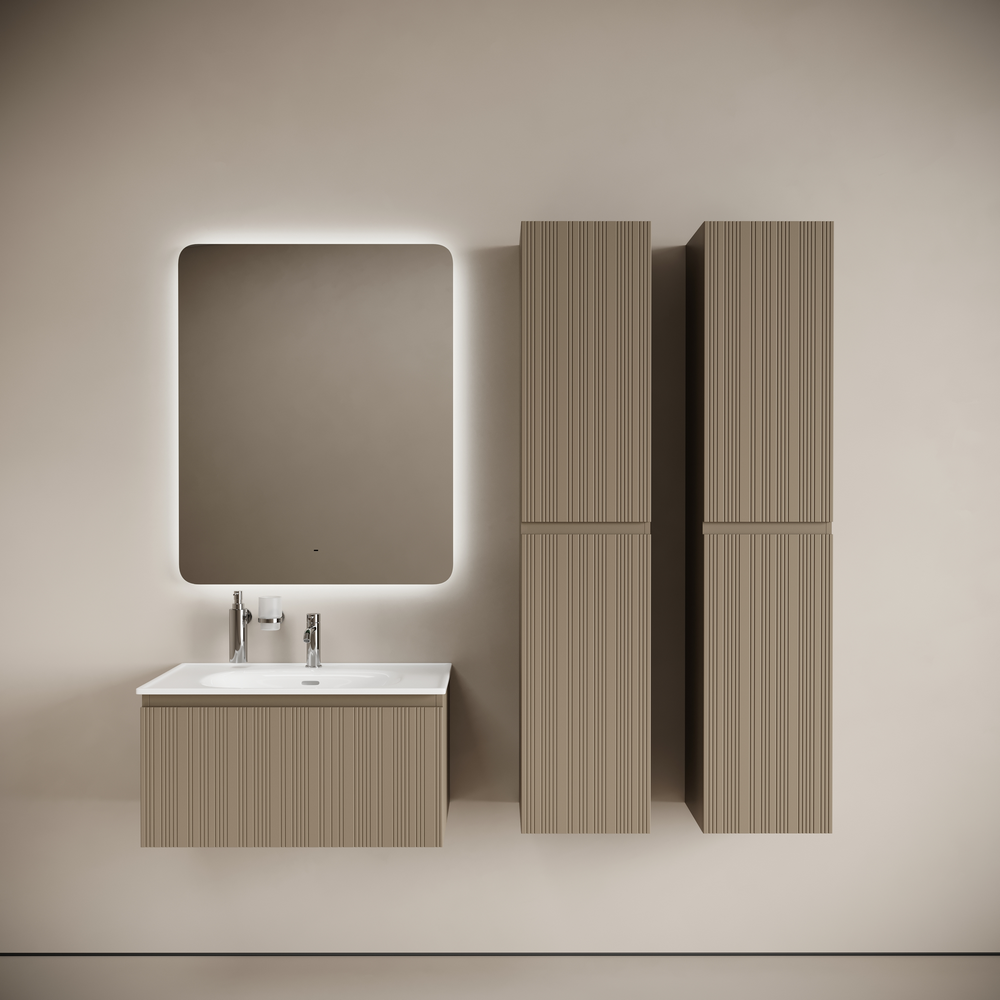 Тумба подвесная SANCOS Code 785х453х400, c одним  ящиком оснащенным доводчиками, цвет серо- бежевый, арт. CD80GB