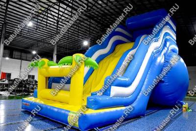 Большой надувной батут-горка "Волна - 2", 16*7*11 м