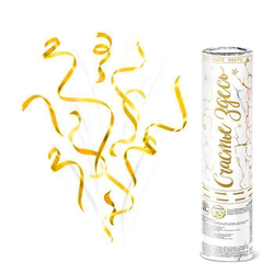 Пневмохлопушка "Счастье здесь" Серпантин с золотой