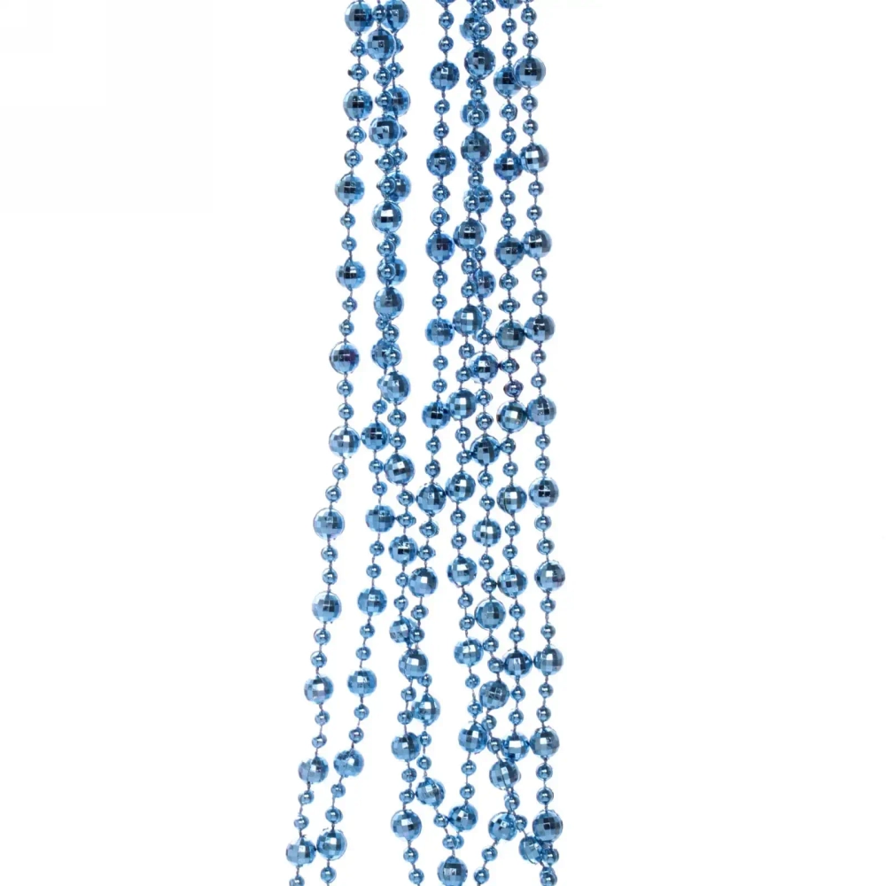 Бусы на елку 2,5м «Шарик Дискобол» d-5мм, Сапфир