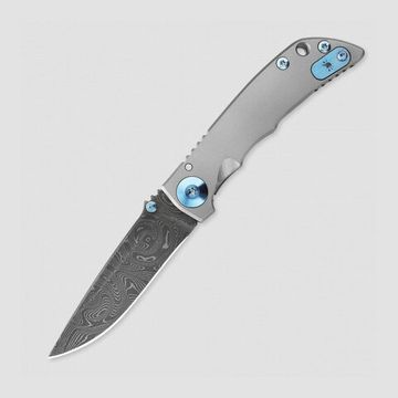 Складной нож Spartan Blades HARSEY FOLDING DAMASCUS SB/SF10CustCNDAMBlue c клинком из стали Damascus, рукоять титан