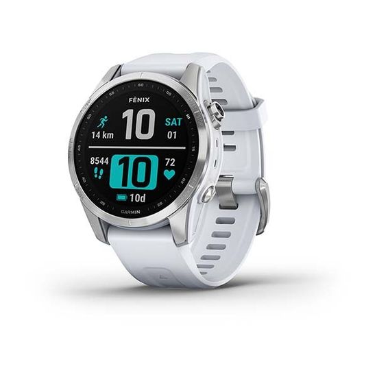Часы Garmin Fenix 7S стальной, белый силикон 010-02539-03