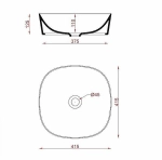 Раковина накладная Artceram Ghost 42 GHL001 01 58 mosaico platino*0 платина