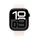 Умные часы Apple Watch Series 10 GPS, 46mm, Jet Black Aluminium Case with Sport Band S/M, Light Blush (Черный)
