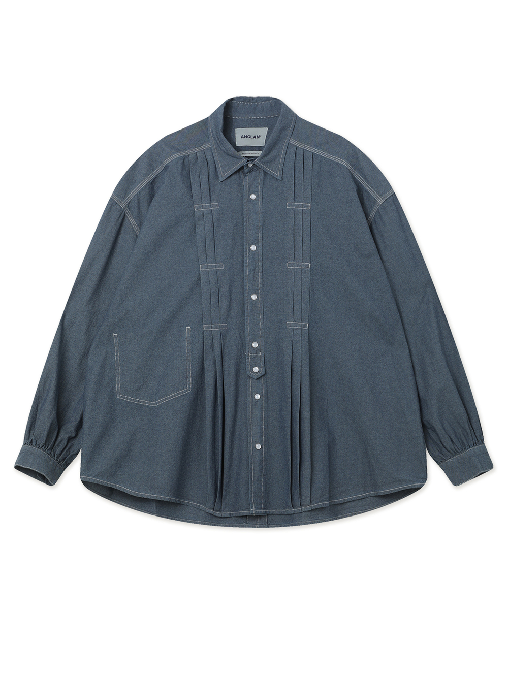 Мужская Рубашка Pleated Chambray