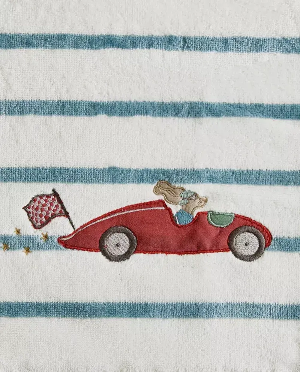 ZARA HOME ДЕТСКОЕ ПОЛОТЕНЦЕ С ВЫШИВКОЙ, СИНИЙ