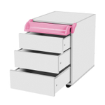 Тумба Дэми на колёсиках с 3 ящиками и органайзером для канцелярии (ТУВ.08)