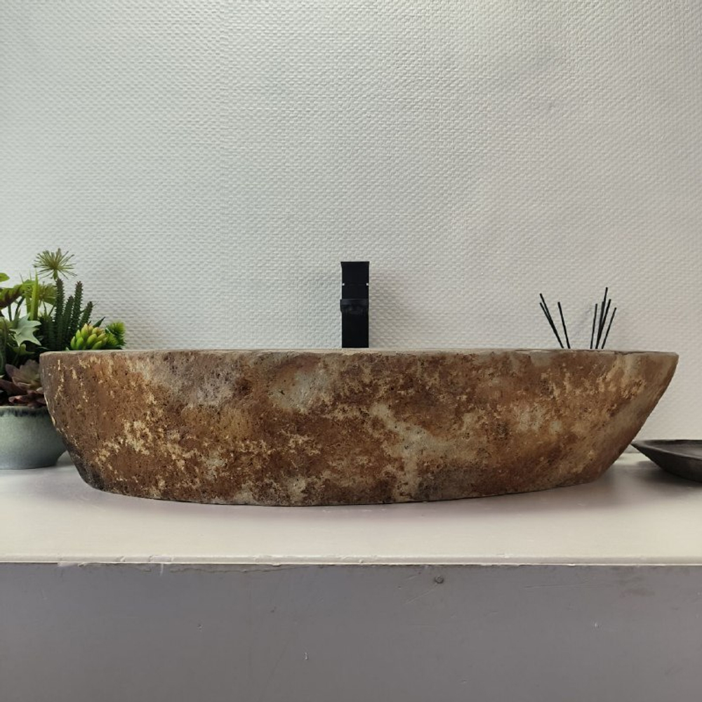 Раковина из речного камня RS-63631 (77*40*15) 0124