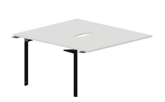 Составной стол на 2 рабочих места 138х156,6х75см (2 эргономичных выреза) - приставной элемент