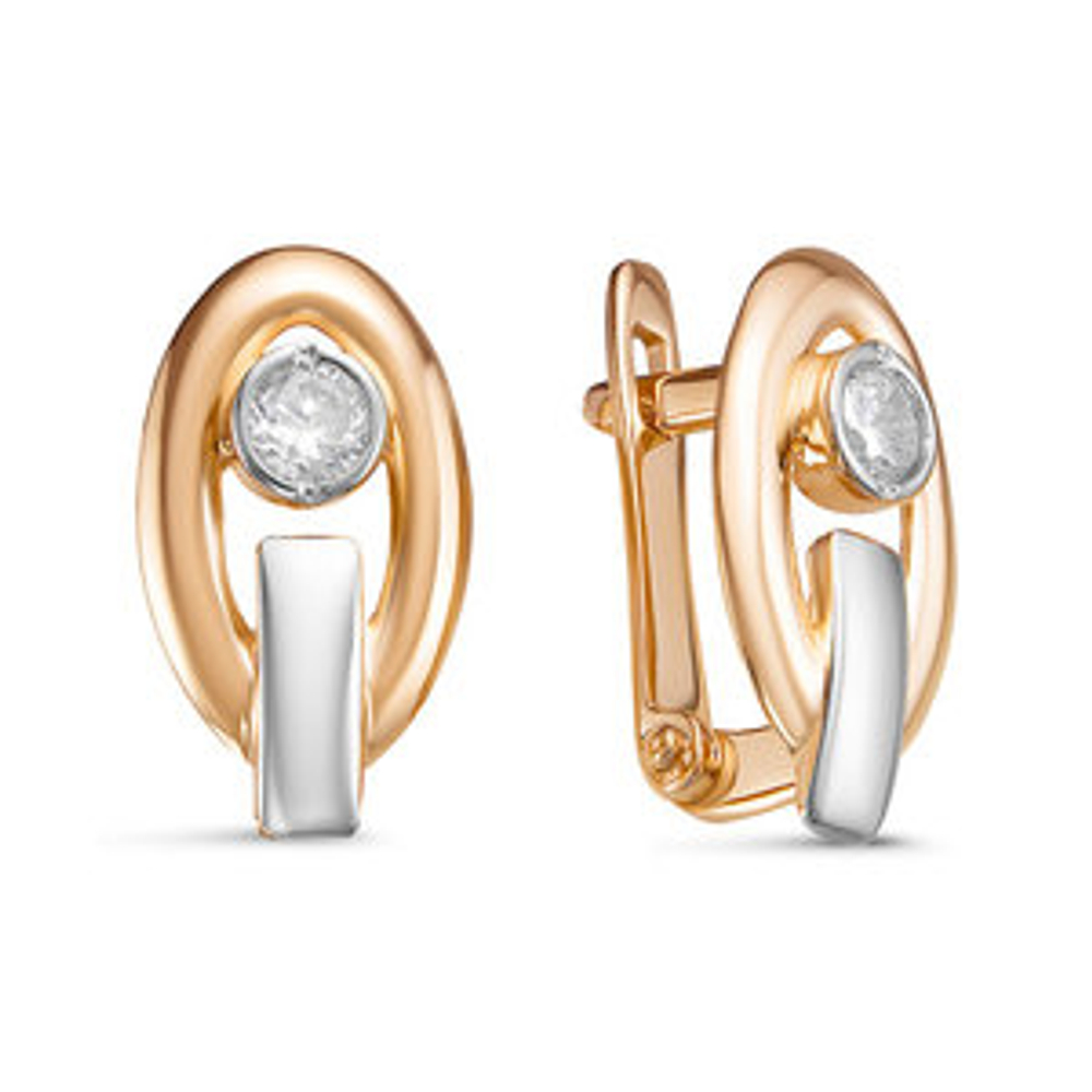 Серьги из золота с фианитами