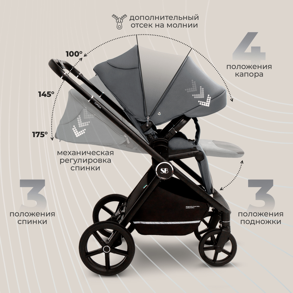 Коляска 2в1 Sweet Baby Cupola Slate Grey