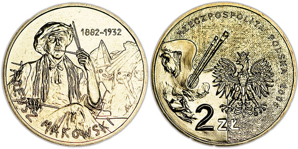 Польша 2 злотых, 2005 Художники Польши 19-20 века - Тадеуш Маковский