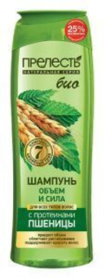 ПРЕЛЕСТЬ Био ШАМПУНЬ для всех типов волос ОБЪЁМ и СИЛА, 400мл