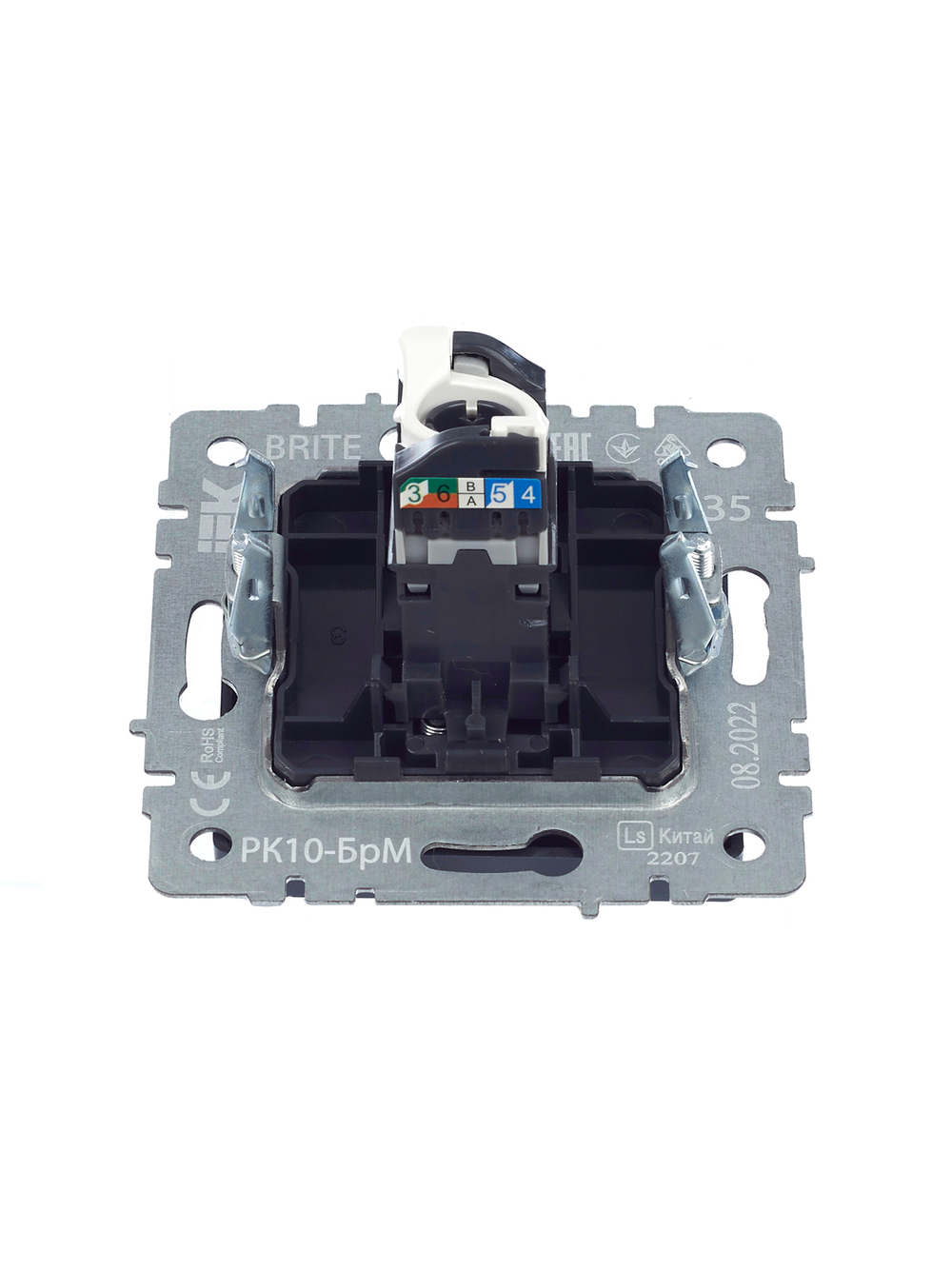 BRITE Розетка компьютерная RJ45 кат.5E РК10-БрМ маренго IEK