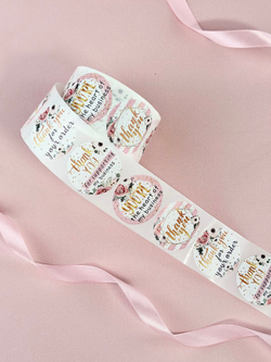 Наклейки в рулоне "Спасибо", 500 шт, D-3,8 см