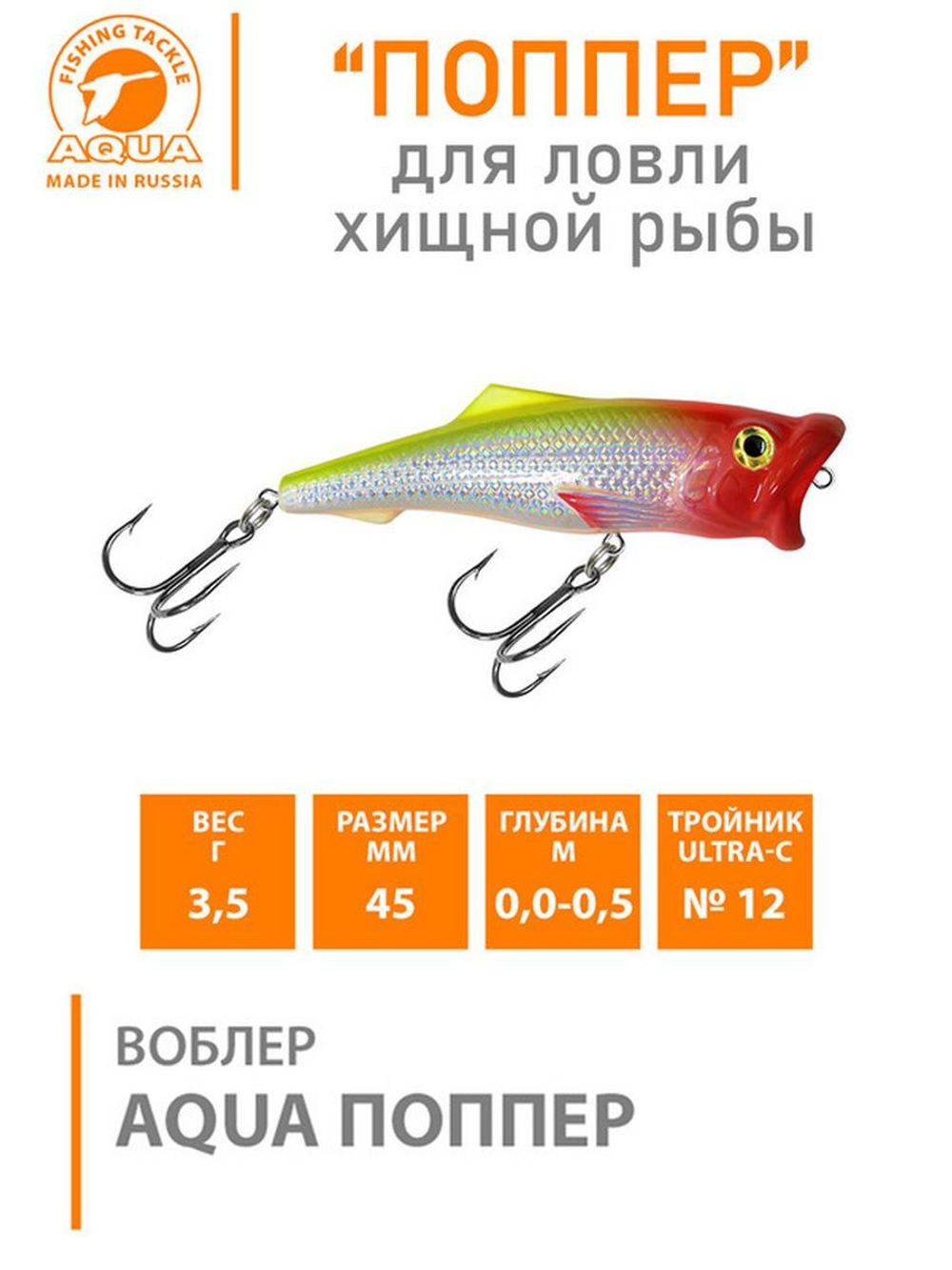 Поппер плавающий воблер 45mm 3,5 г