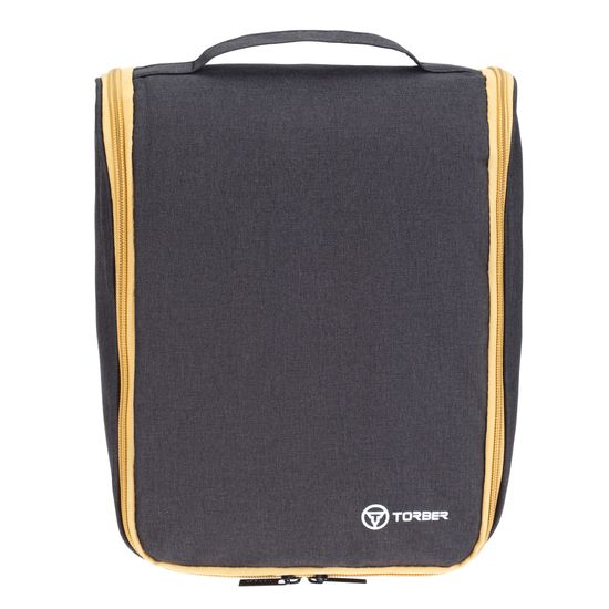 Несессер Torber, дорожный, чёрный/бежевый, полиэстер 300D ткань катионик, 27 х 22 х 11см