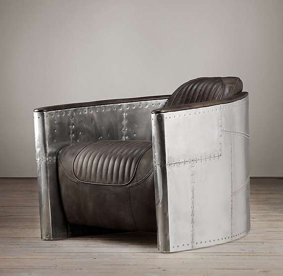 Кресло Spitfire Aviator, коричневая кожа