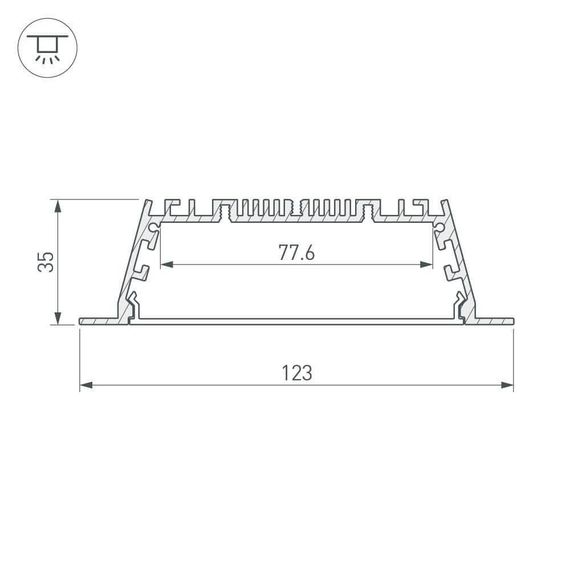 Профиль с рассеивателем Arlight ARH-POWER-W120-F-2000 ANOD 027928