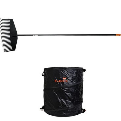 Промонабор грабли веерные Plantic Solid L + Универсальный садовый мешок Plantic Pro 142л.