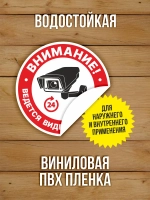 Наклейка Ведется видеонаблюдение 125х125 мм 2 шт
