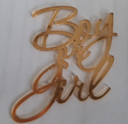 Топпер без шпажки, золото «Boy or Girl»,7,2*8 см