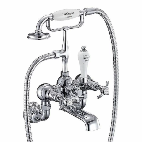 Смеситель для ванны Burlington Regent ANR17-QT хром/ручки белые