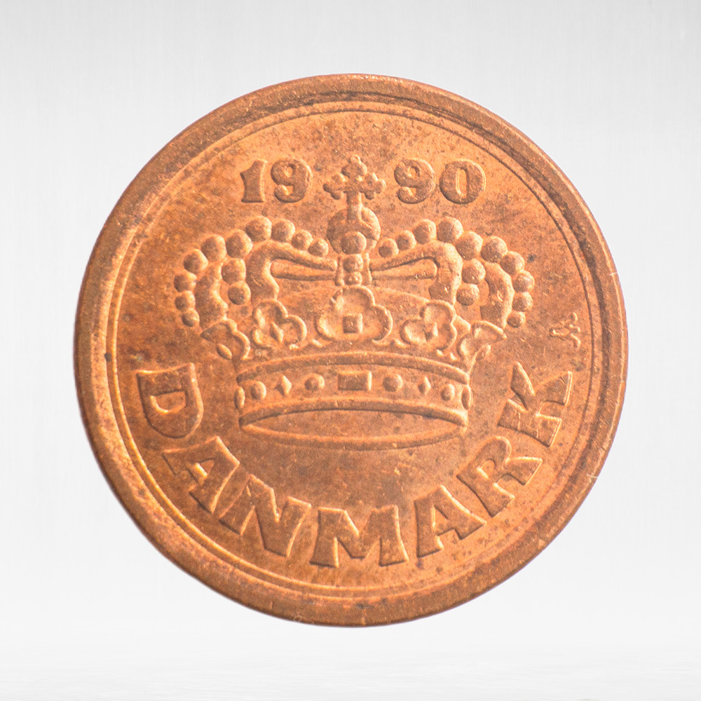 Denmark, 25 Øre - Margrethe II, 1990, VF