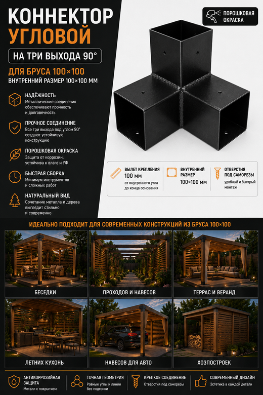 Пластина перфорированная крепежная 100 мм x 100 мм