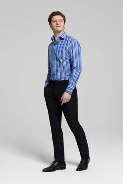 Рубашка синяя в полоски с жаккардовыми пейсли Yacht Club